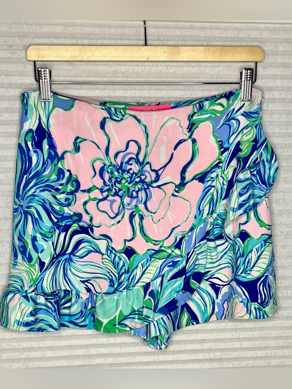 Lilly Pulitzer Faye Skort Mini Floral Print Women Size 6 pink blue green